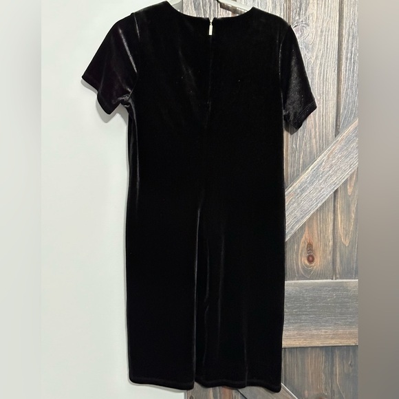 Michael Kors Black Faux Suede Short Sleeve Shift Dress with Back Zip Size Medium - Picture 3 of 3
